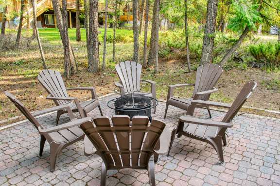 Cozy outdoor seating area perfect for evening fires