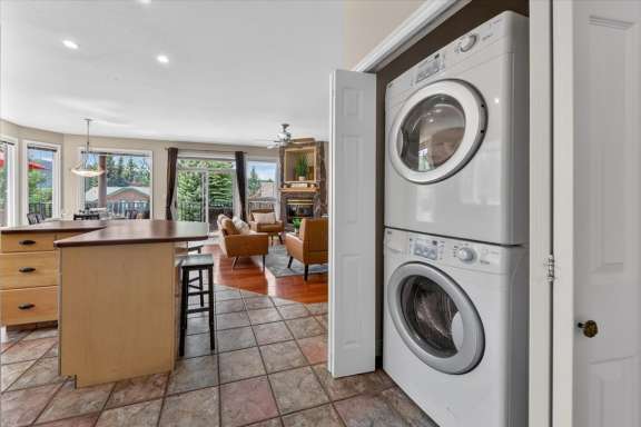 In-suite washer and dryer located within Marble Canyon 704 Phase 2 in Fairmont Hot Springs.