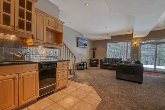 Recreation Room-seating area with hide-a-bed, TV, gas fireplace