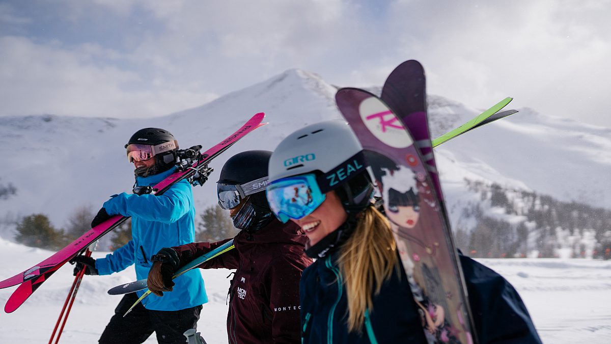 Skiiers at Panorama Mountain Resort ski area