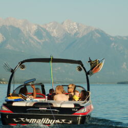 Power boat on a lake