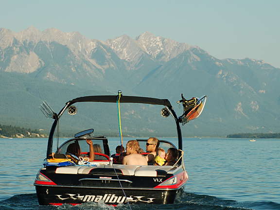 Power boat on a lake