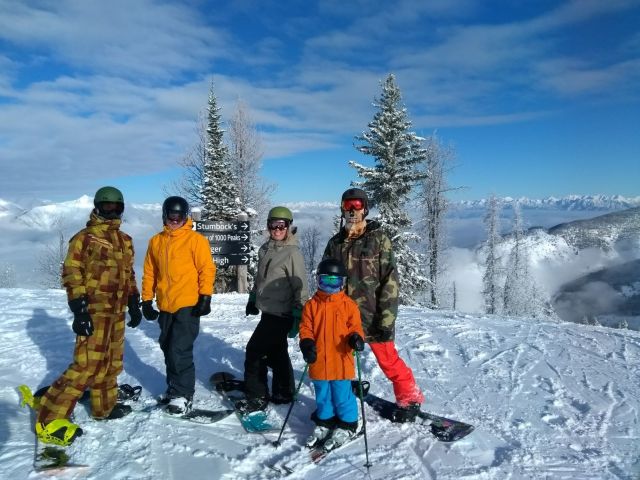 Family skiing at Panorama Mountain Resort ski area