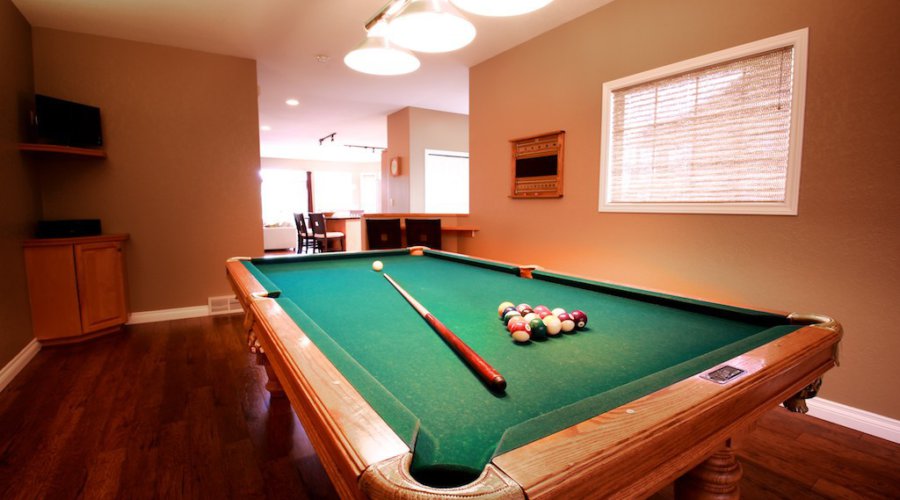 Recreation room with pool table.